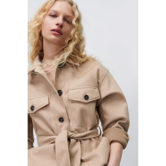 Zara belted shirt jacket - Picture 10 of 17